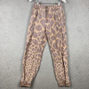 Anthropologie Tamarind‎ Trouser Joggers Size 2 Lyocell Linen Soft Animal Leopard